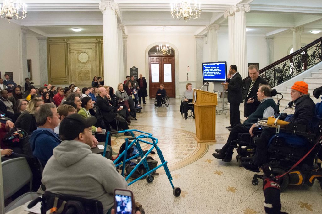 Speaker and crowd at 2017 IL ED Day